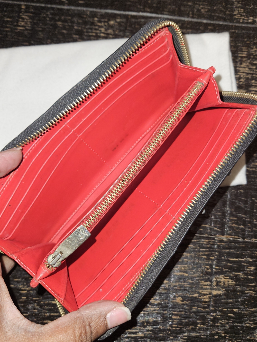 Christian Louboutin Black Leather Studded Zip-Around Wallet - Picture 8 of 11